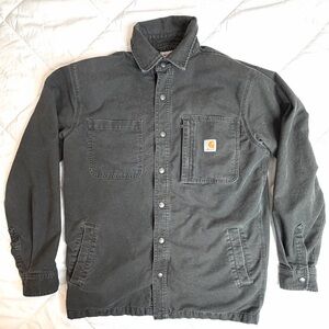 Carhartt Rugged Flex Canvas Blanket Lined Work Gray Jacket Medium M 102851-306